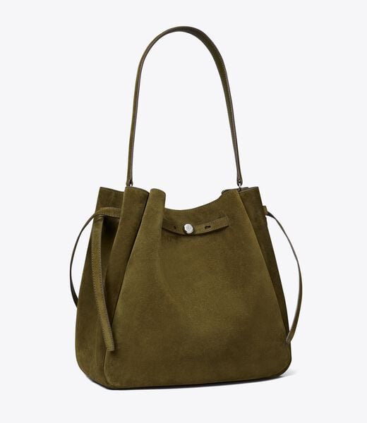 tory burch large romy suede bucket bag