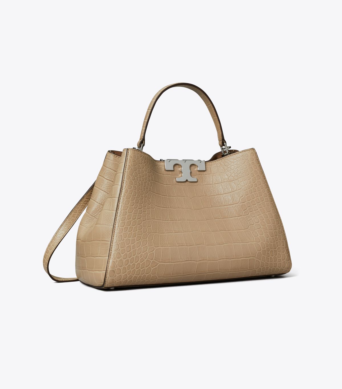 tory burch حقيبة إليانور الناعمة بنقشة جلد التمساح