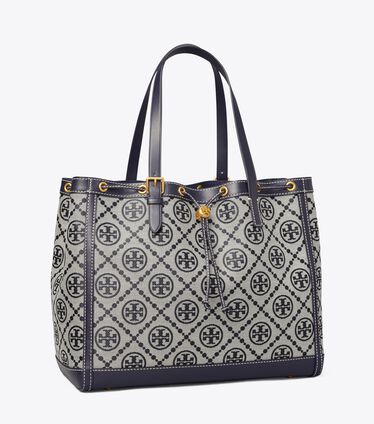 T MONOGRAM JACQUARD TOTE