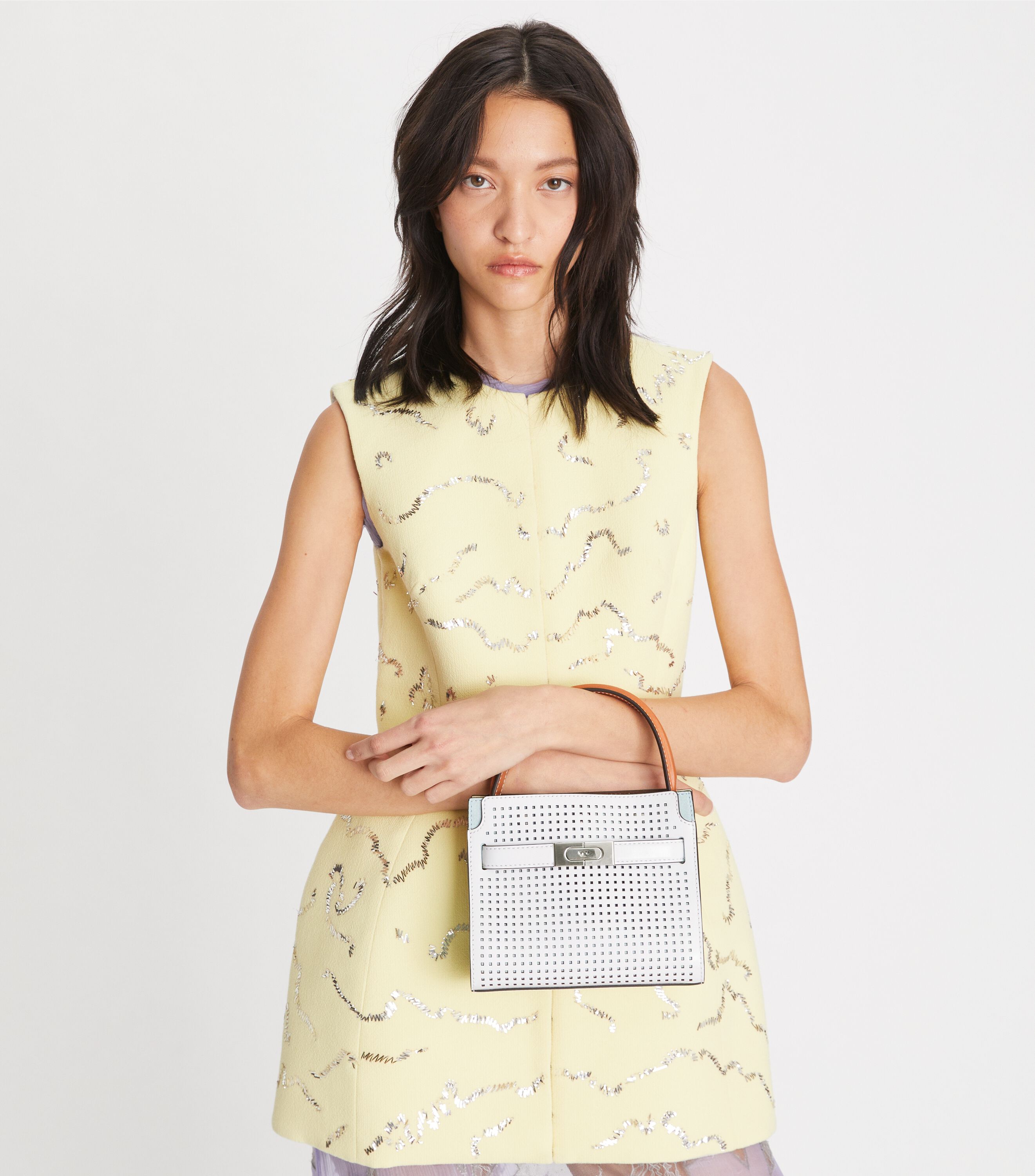 Petite Lee Radziwill Perforated Double Bag Handbags Tory Burch