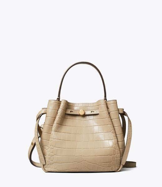 Romy Croc-Embossed Bucket Bag tory burch romy croc embossed bucket bag