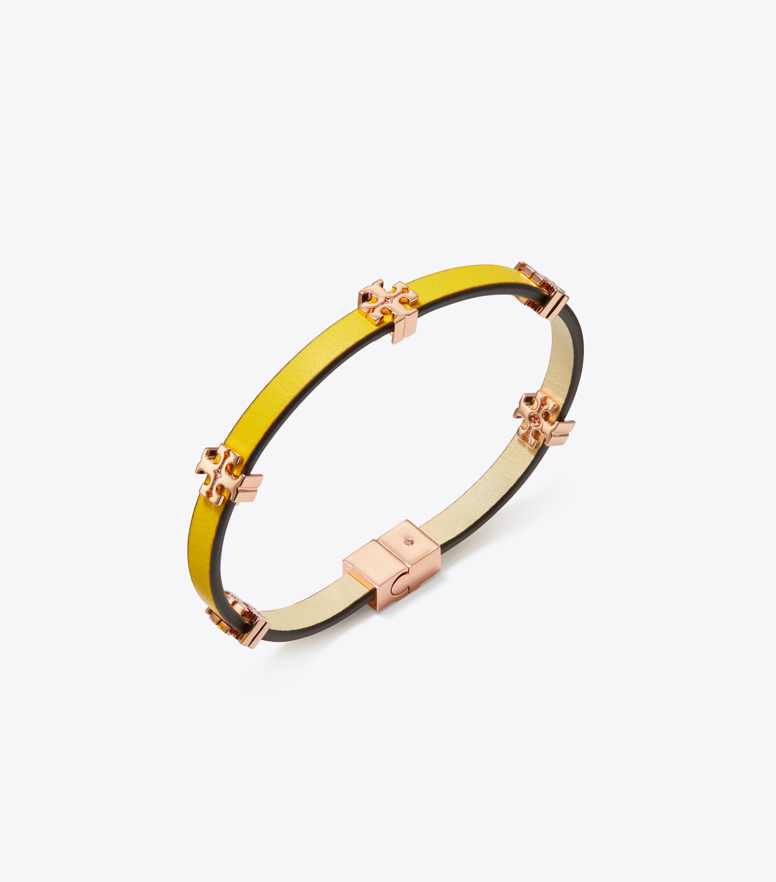 Tory burch black leather bracelet cheap