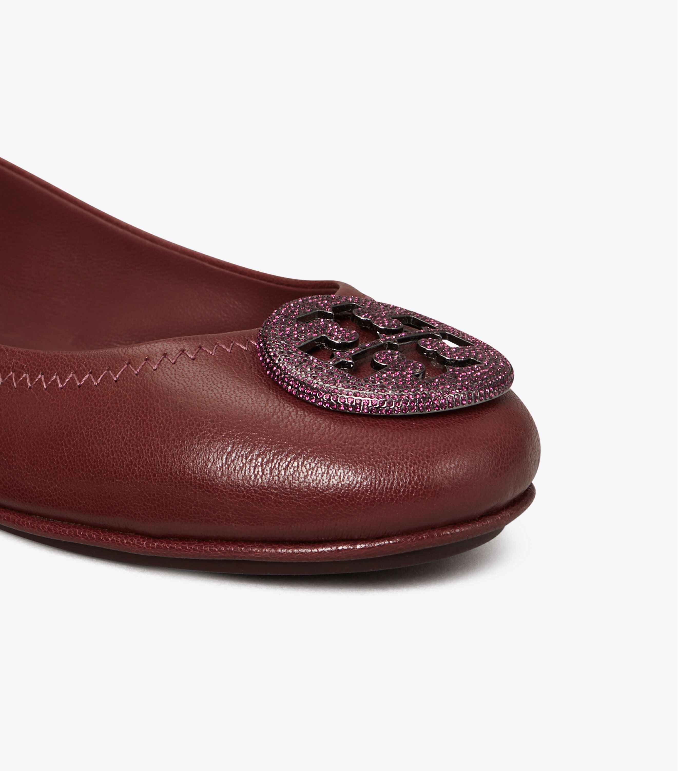 Minnie Travel Ballet Flat, Pavé, Claret | Tory Burch UAE