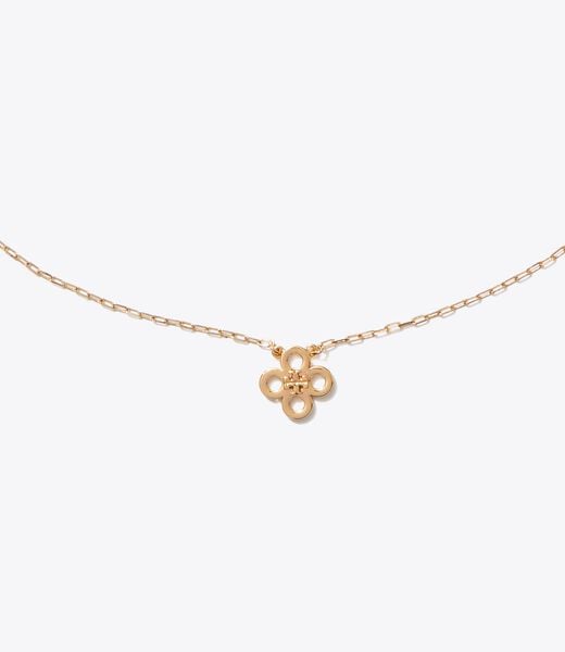 Forget Me Not Clover Pendant Necklace tory burch forget me not clover pendant necklace