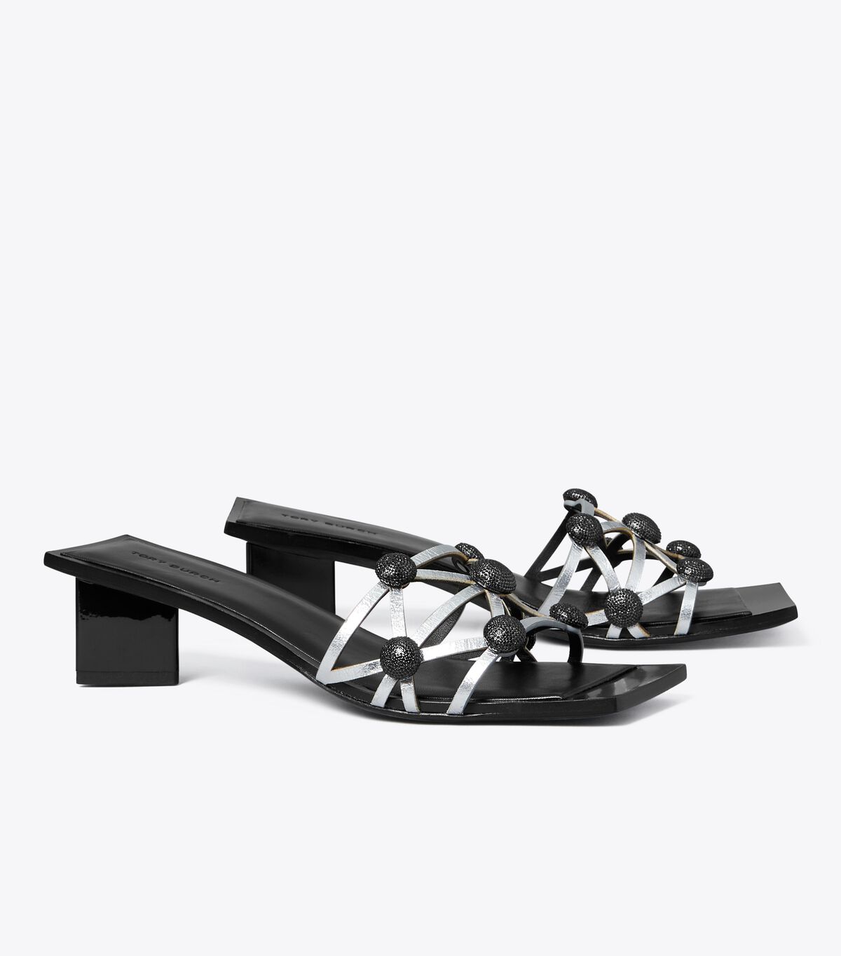 Crystal Bobble Heeled Mule Sandal