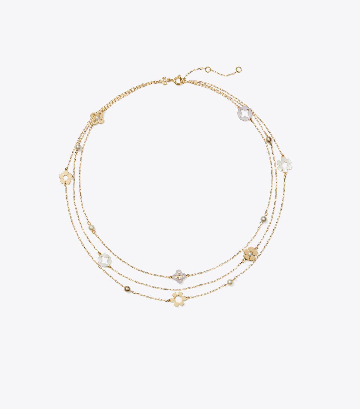 tory burch forget me not multi strand necklace