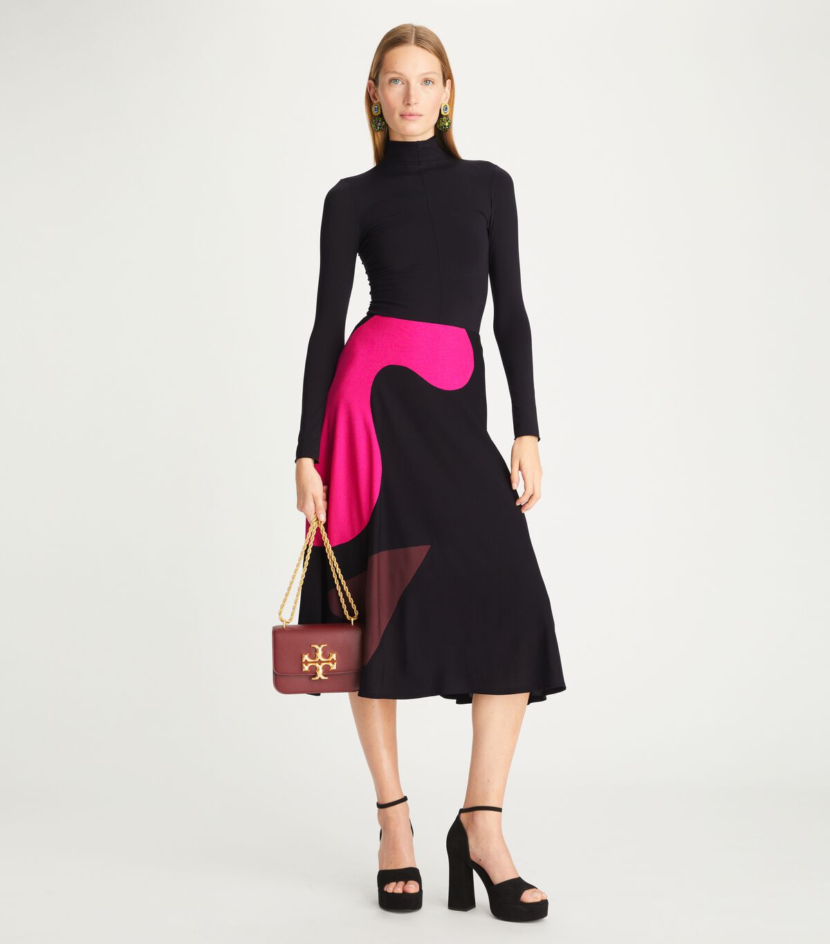 tory burch colorblock knit skirt