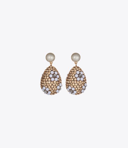 Curiosity Crystal Pearl Drop Earrings tory burch curiosity crystal pearl drop earrings
