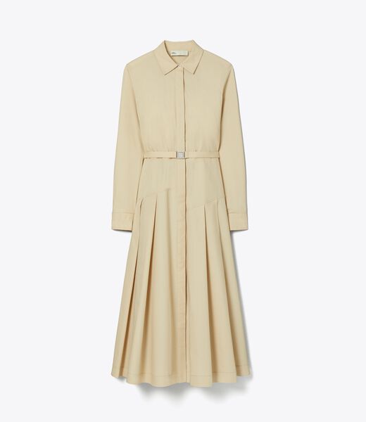 tory burch pleated cotton shirtdress
