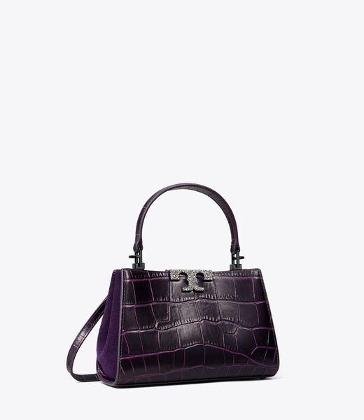 tory burch mini eleanor croc embossed satchel