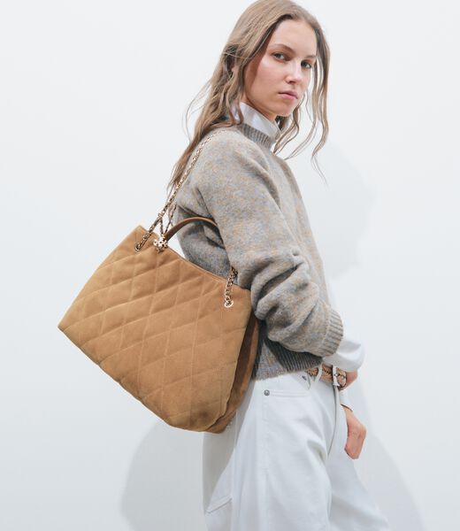 tory burch حقيبة فليمنج من جلد الغزال