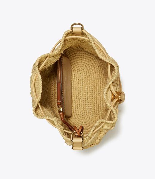 tory burch t monogram raffia bucket bag