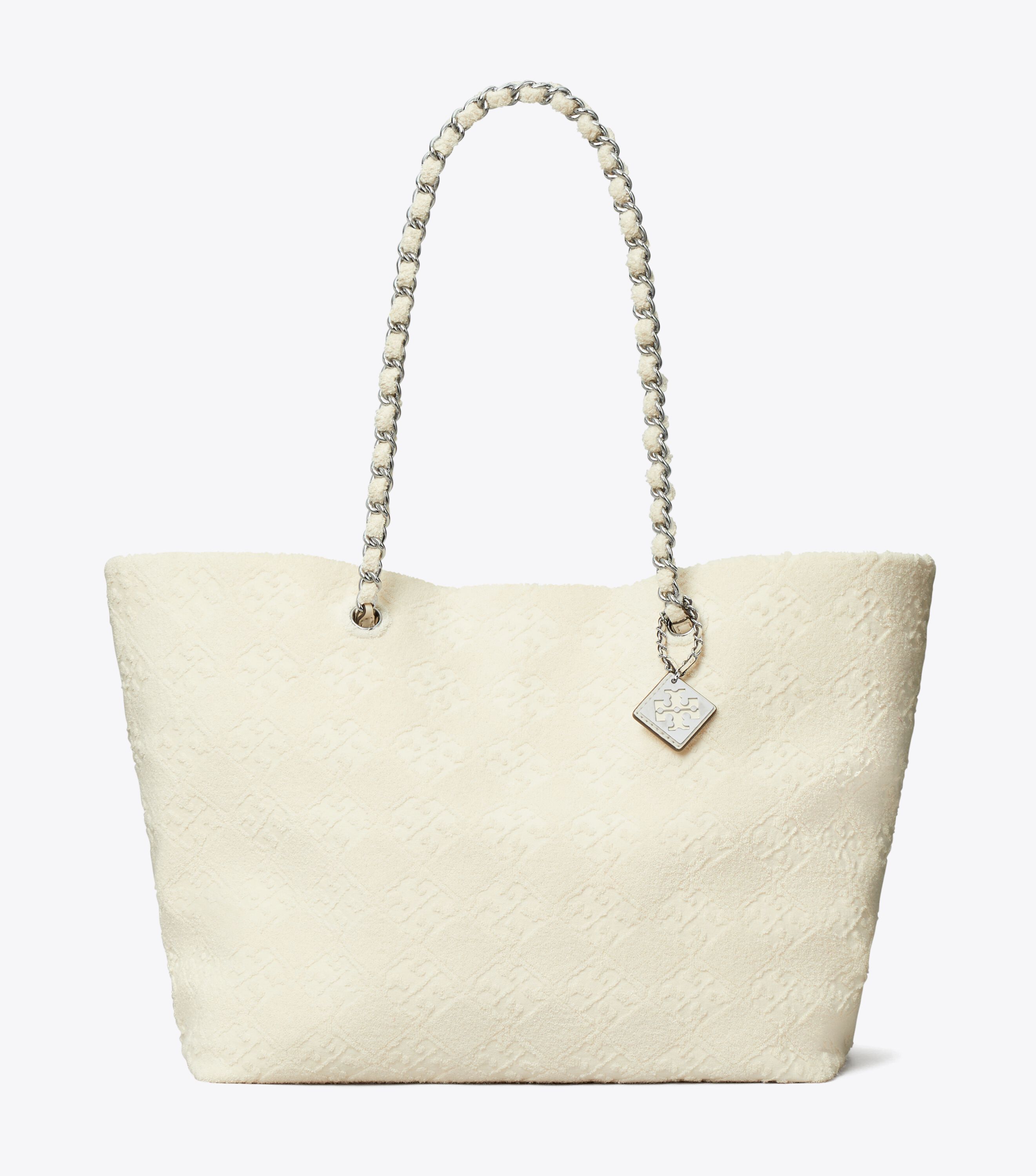 Ella Terry Chain Tote, Pearl | Tory Burch UAE