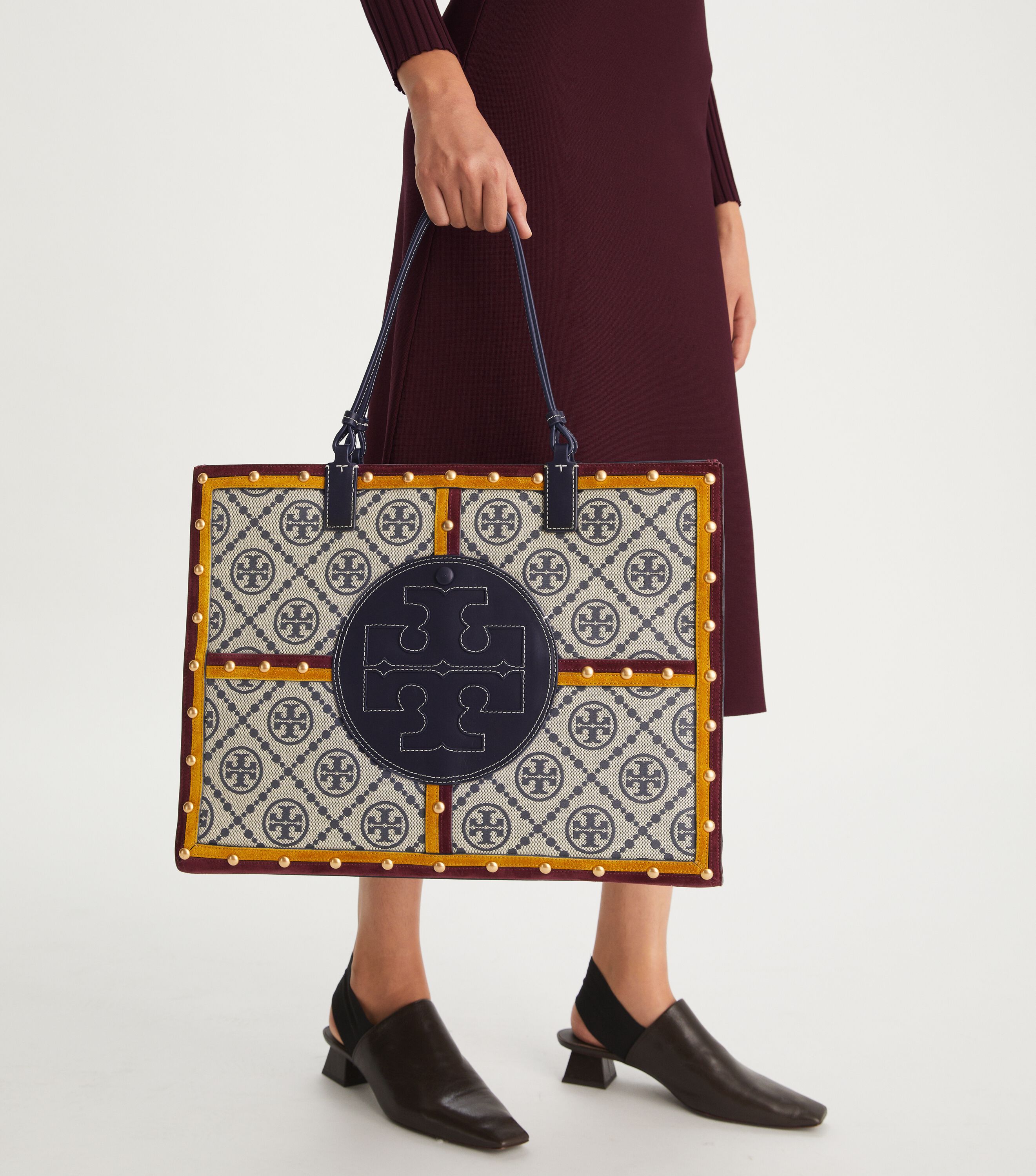 Ella Monogram Quadrant Tote Bag Handbags Tory Burch