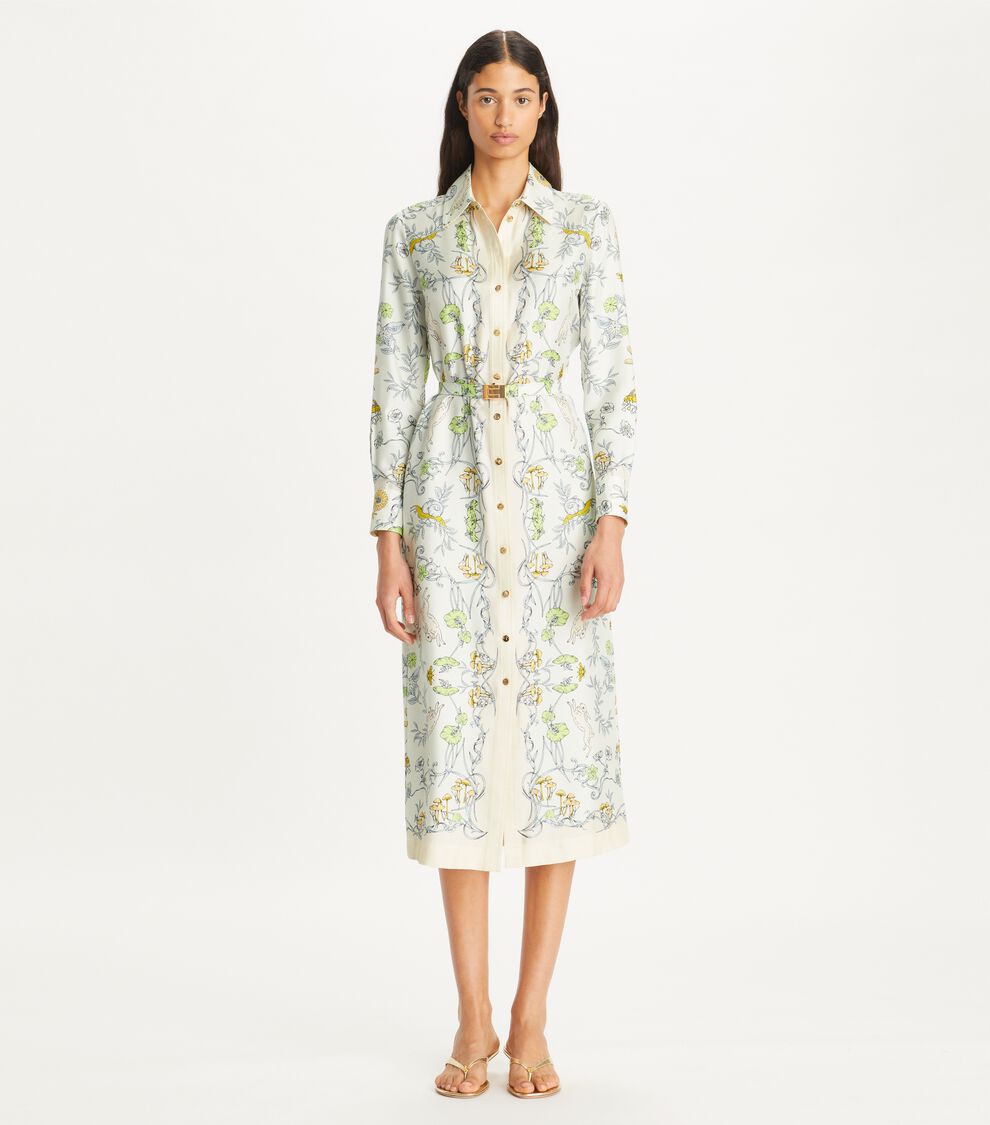 tory burch printed silk twill dress Feeling fresh and fabulous in Tory Burch's printed silk twill shirtdress.  #AmericanaManhasset