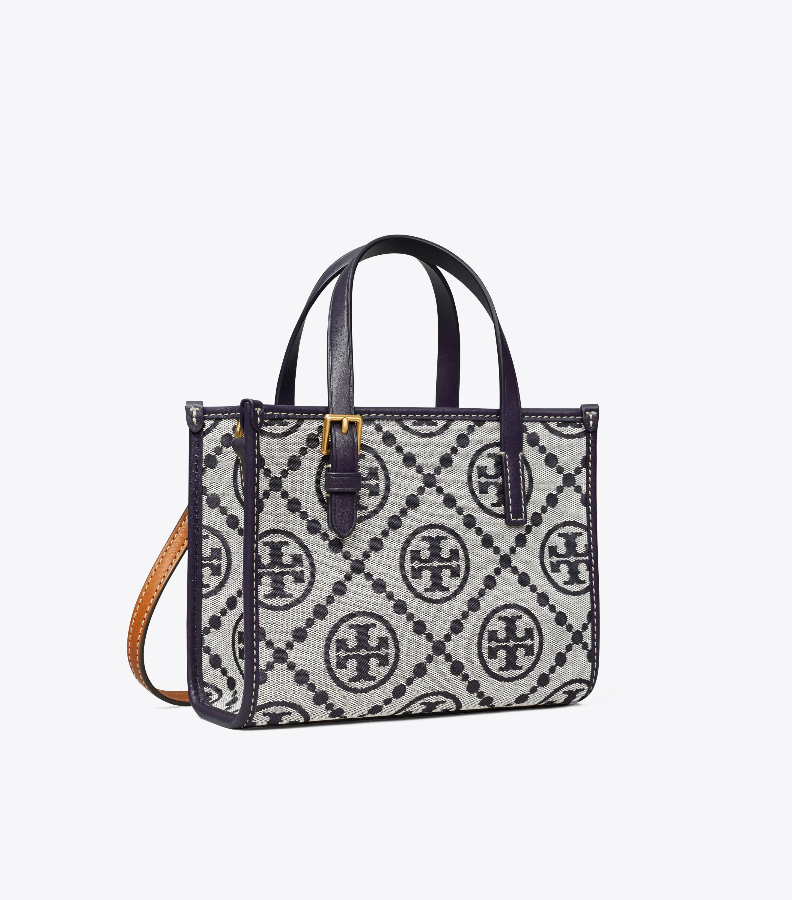 Mini T Monogram Square Tote Handbags Tory Burch