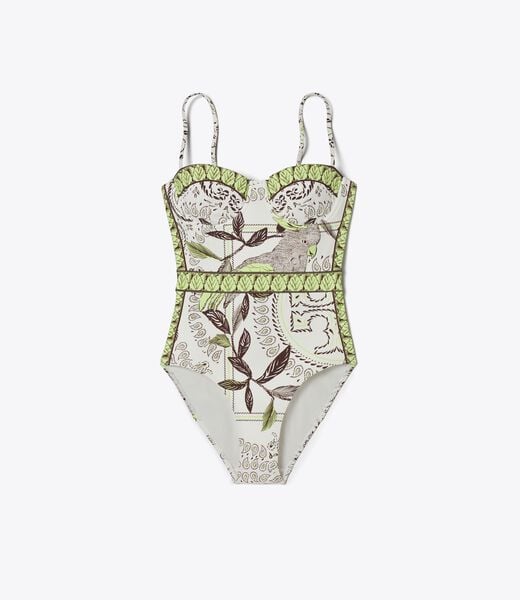 tory burch ملابس سباحة مطبوعة