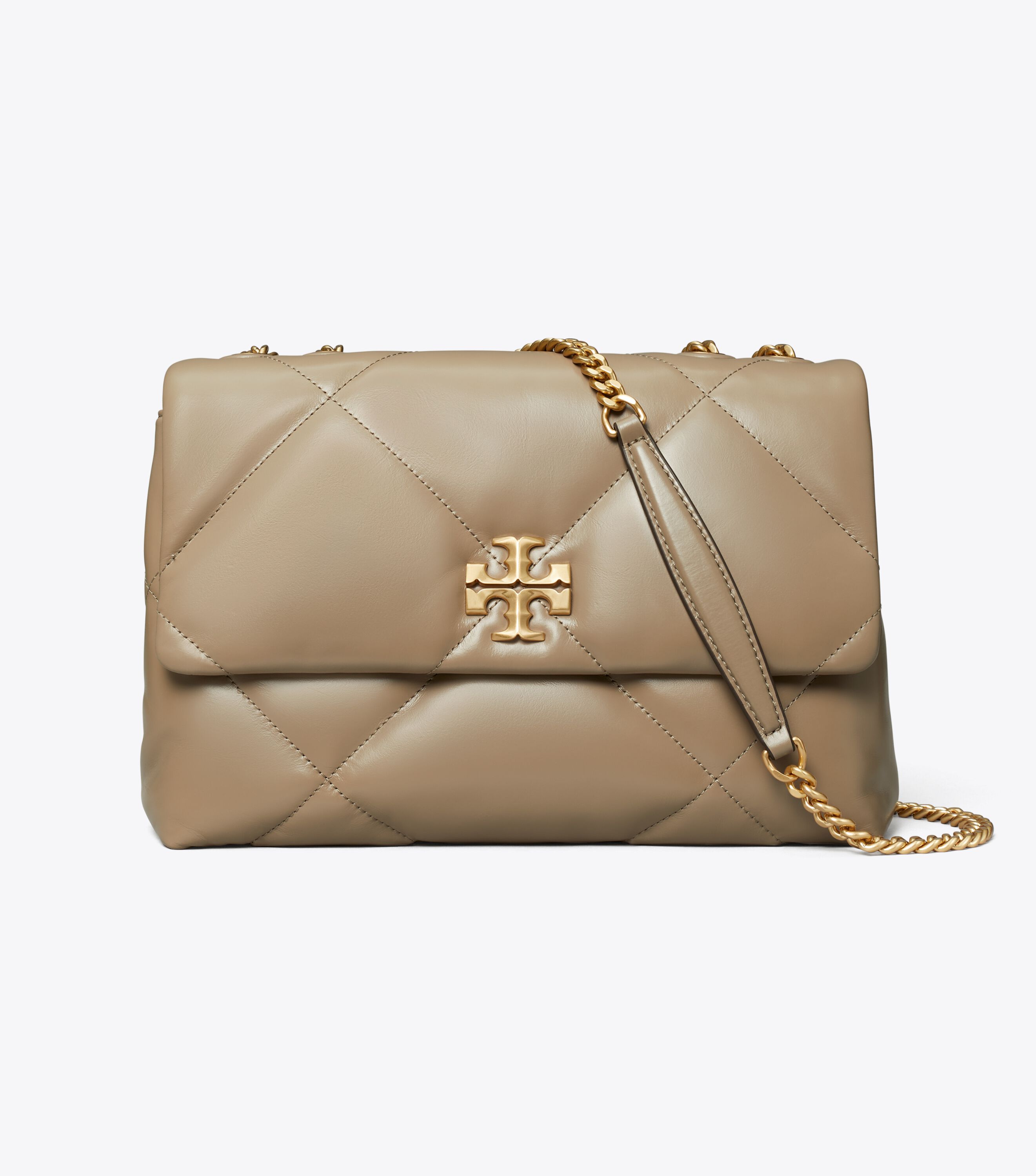 Kira Diamond Quilt Convertible Shoulder Bag, Taupe Oak