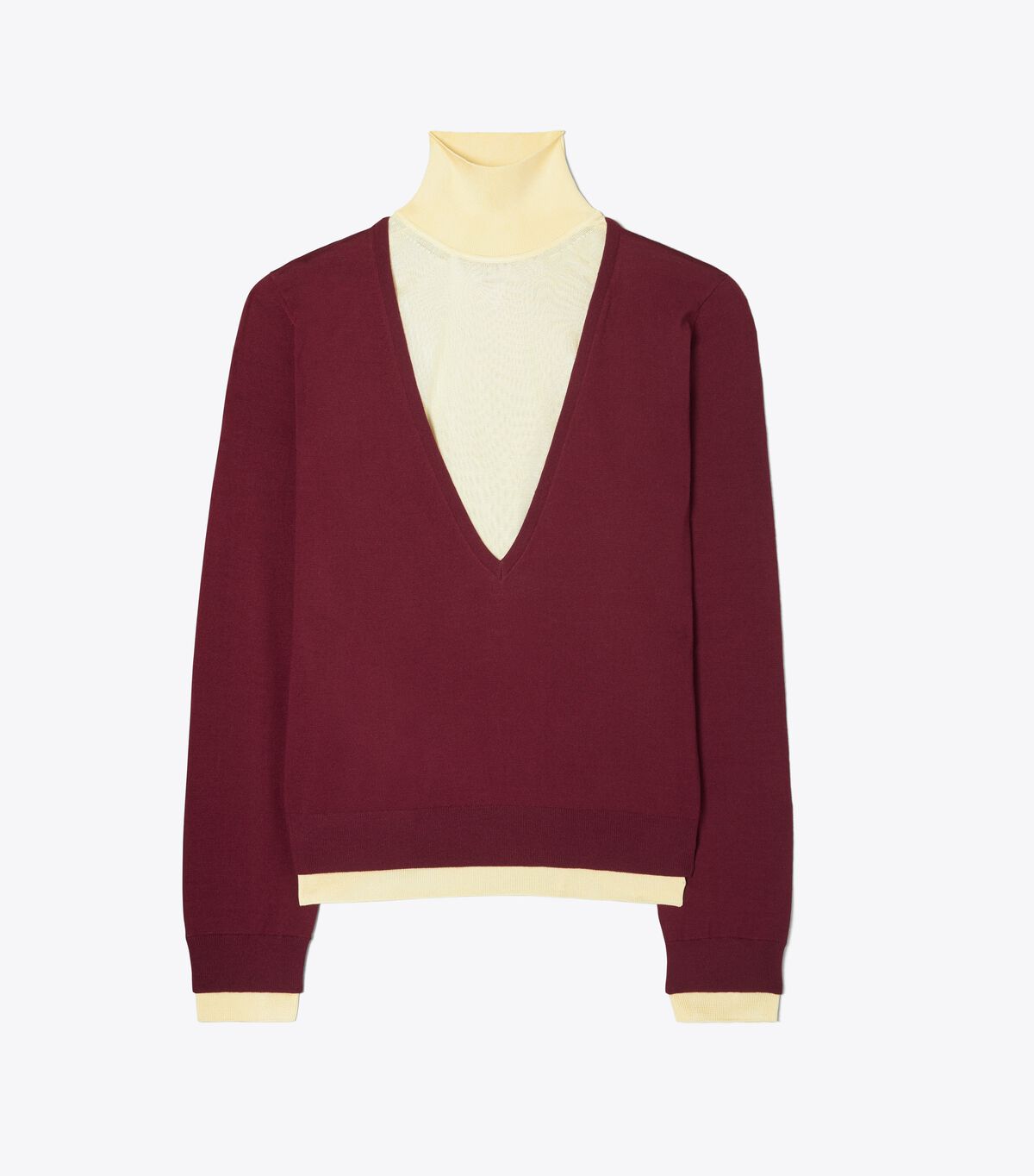 tory burch double layer mock neck pullover