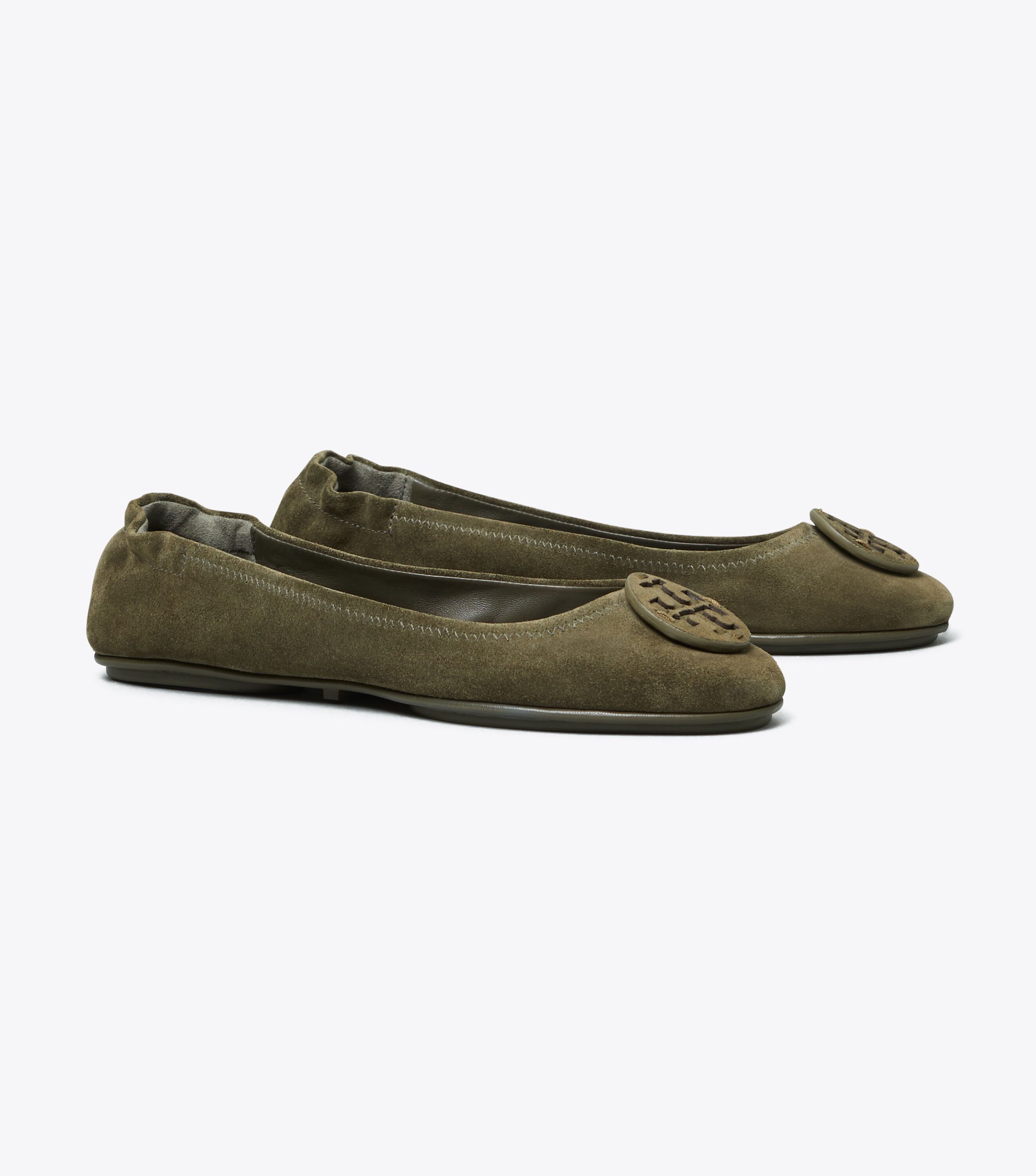 Minnie Travel Ballet Flat Suede Shoes Tory Burch