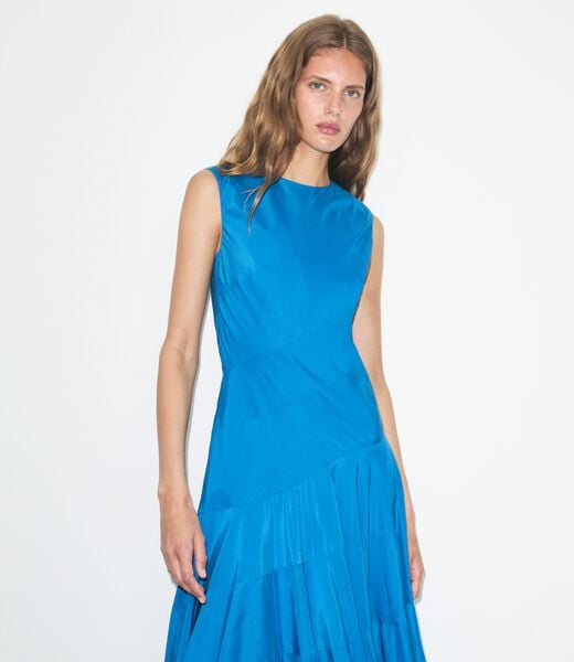 tory burch flared cotton silk dress
