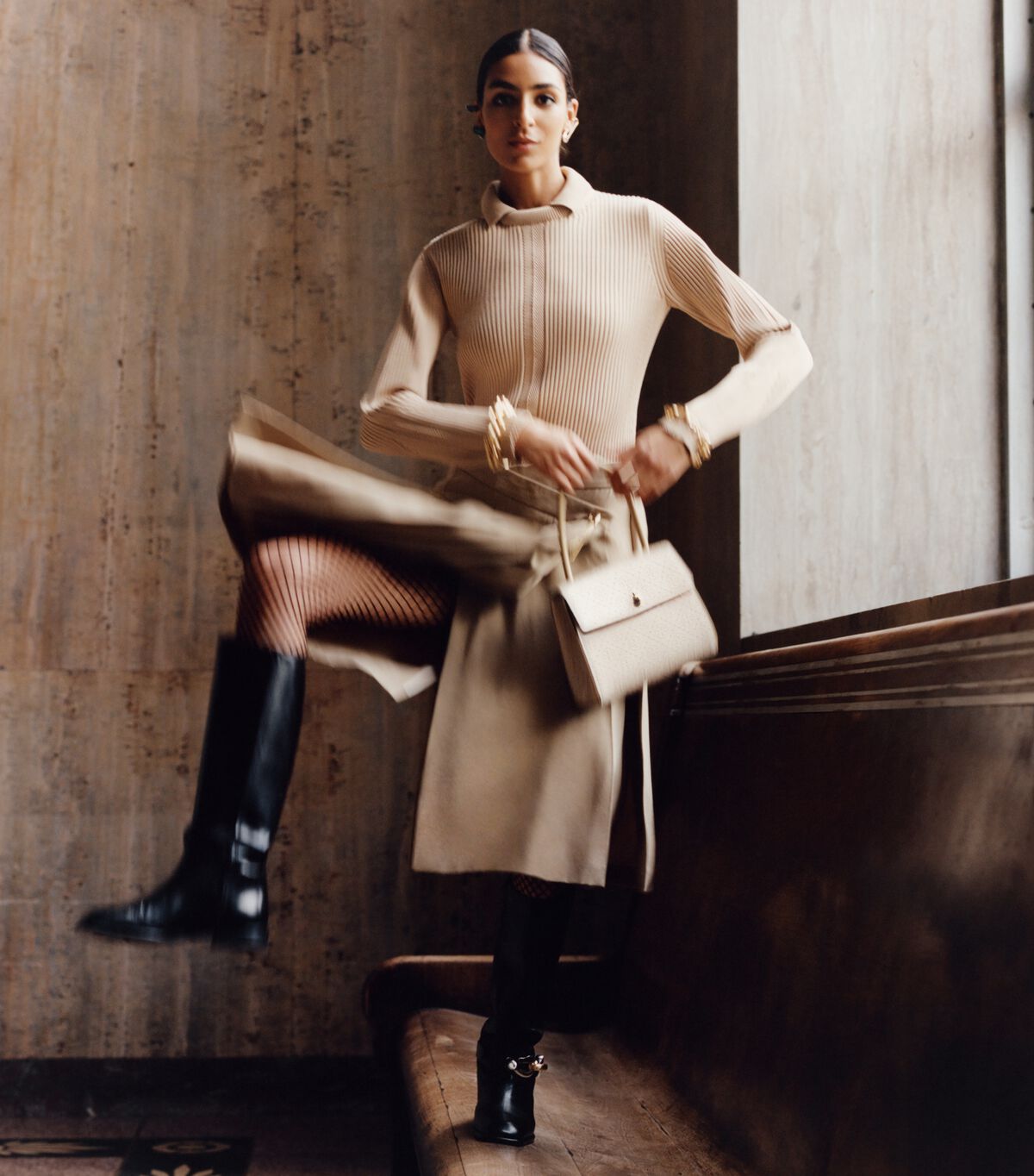 tory burch deconstructed wool skirt