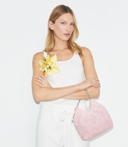 tory burch tb x bonbon mini fleming embellished hobo bag
