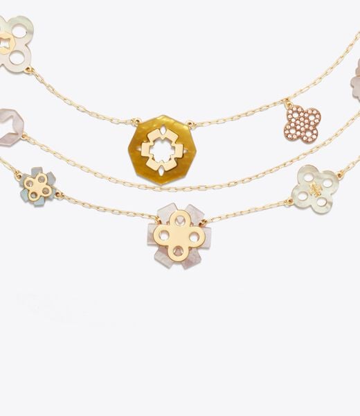 tory burch forget me not multi strand necklace