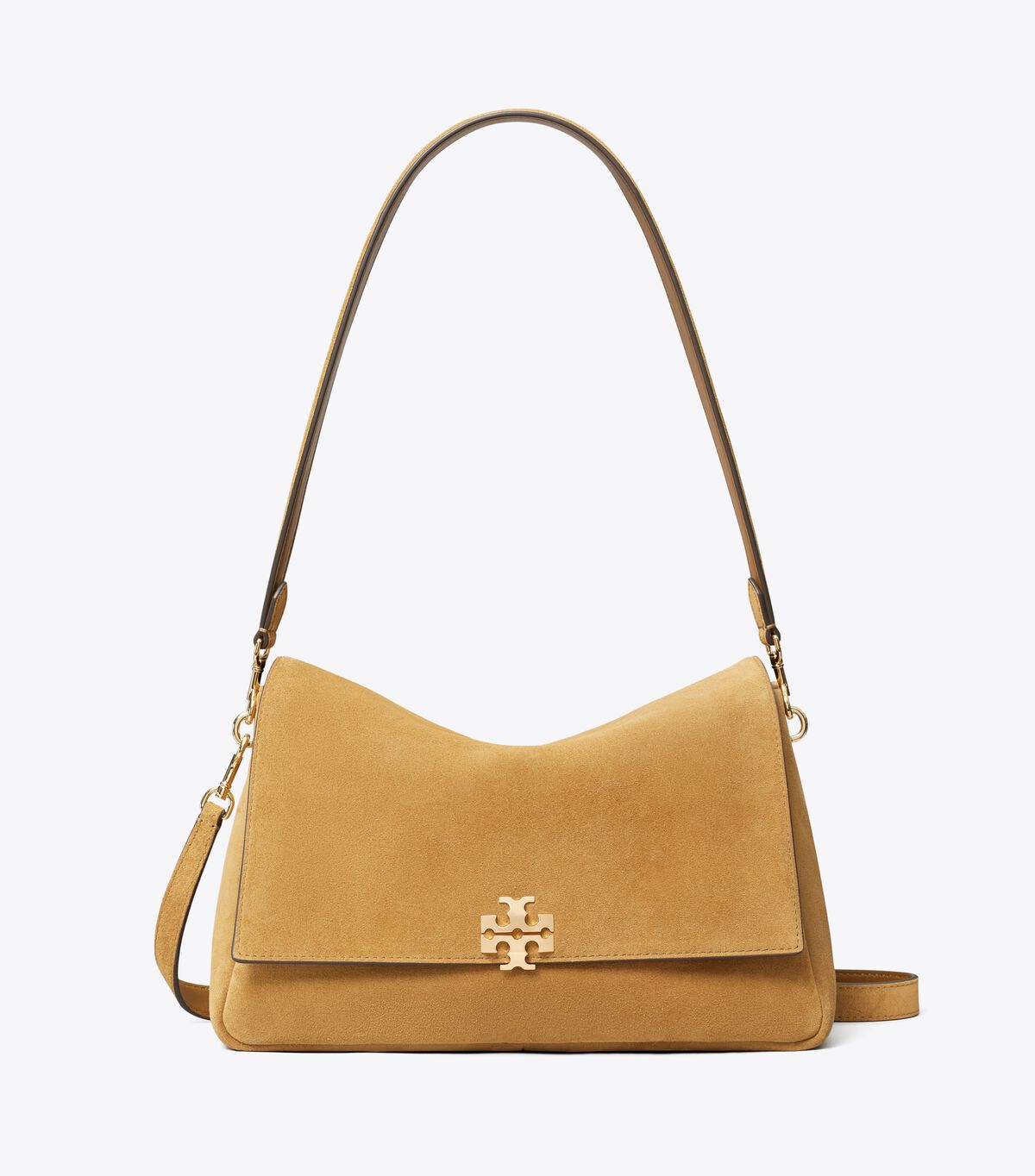 tory burch حقيبة كتف تشارلي من جلد الغزال