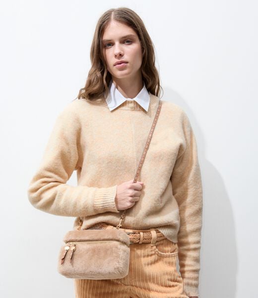 Romy Shearling Slim Top Handle Bag tory burch romy shearling slim top handle bag