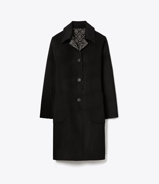 tory burch t monogram jacquard wool coat