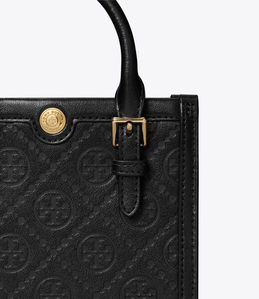 tory burch t monogram leather mini tote