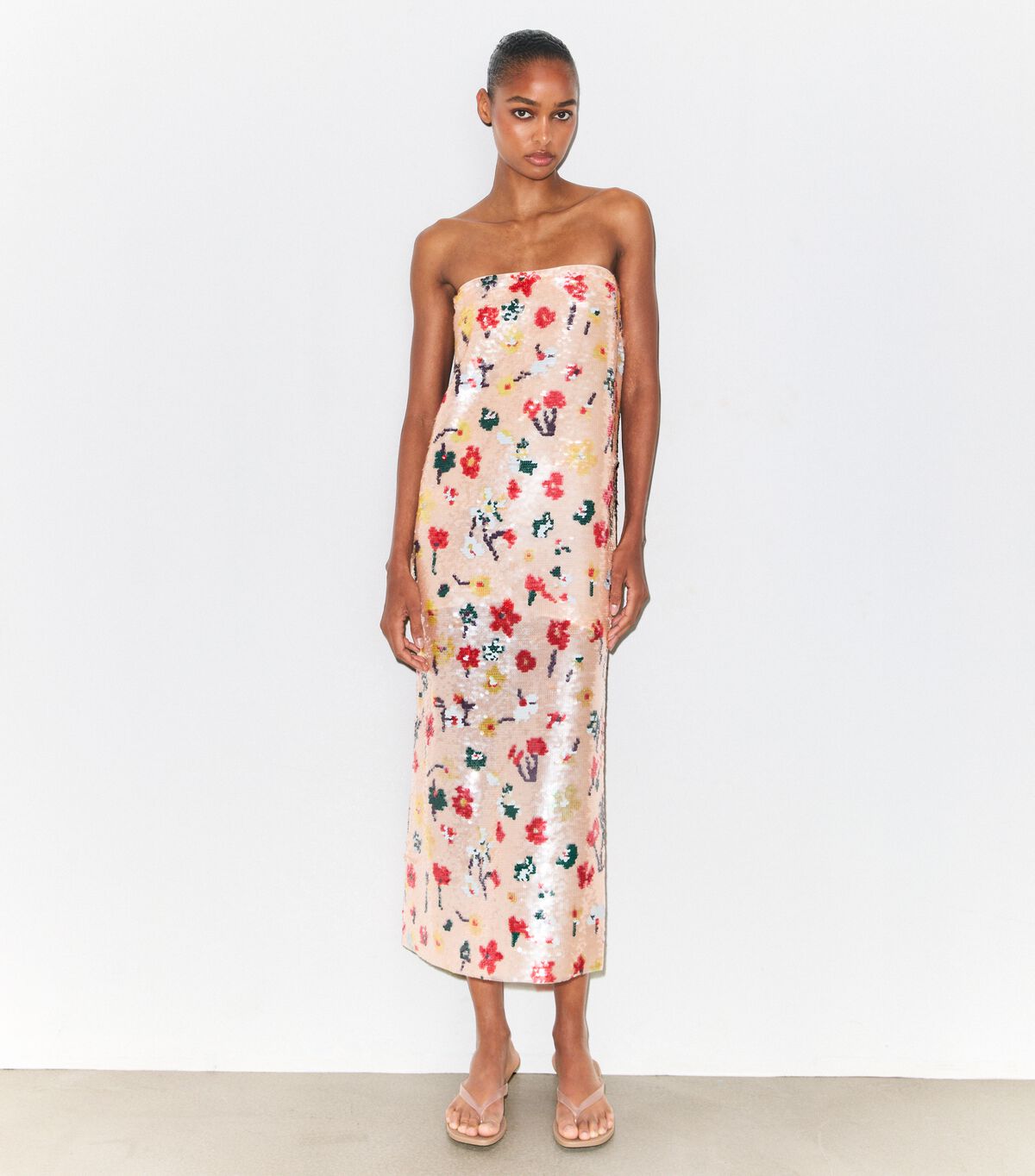 tory burch strapless sequin dress