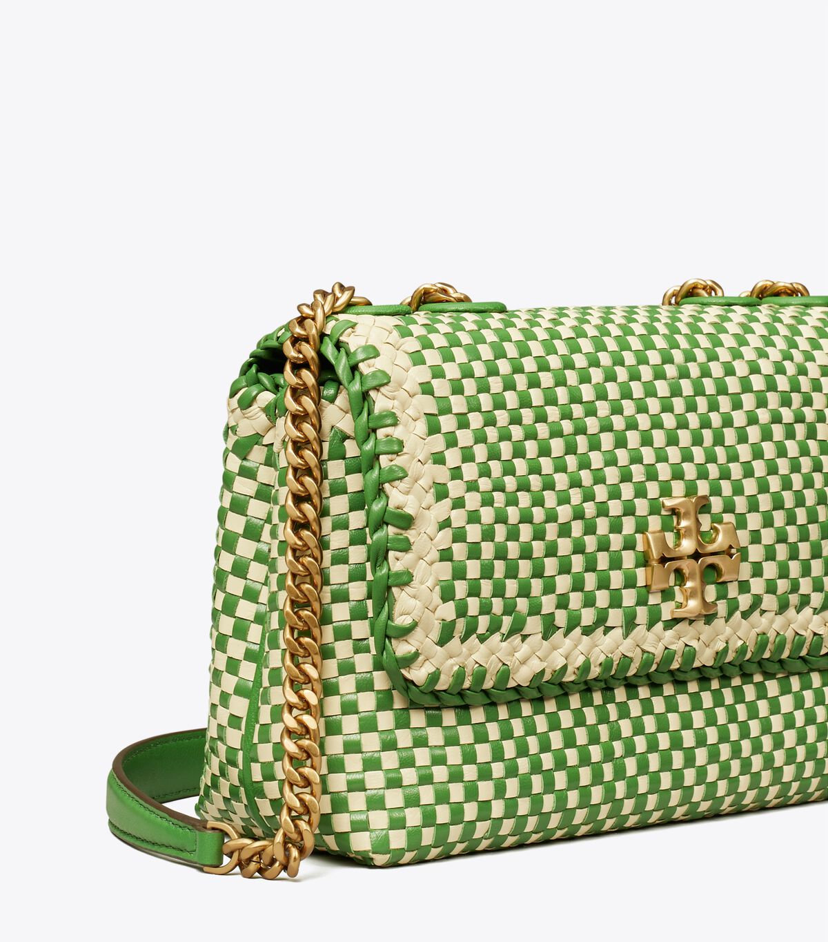 Small Kira Woven Chevron Convertible Shoulder Bag Handbags Tory Burch