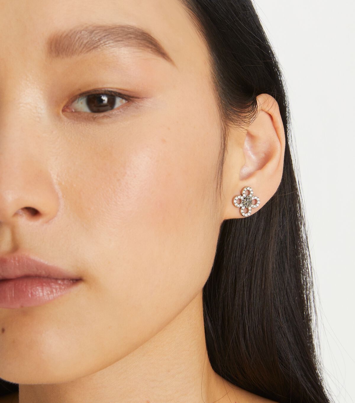 tory burch small kira clover pave stud