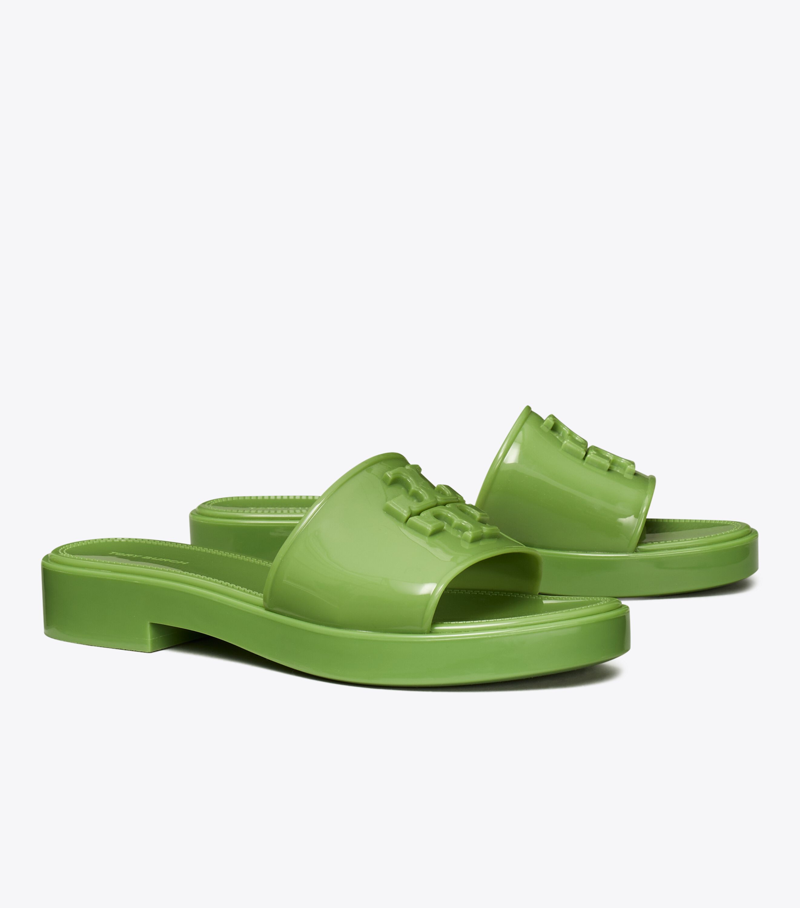 Tory burch logo jelly slide best sale