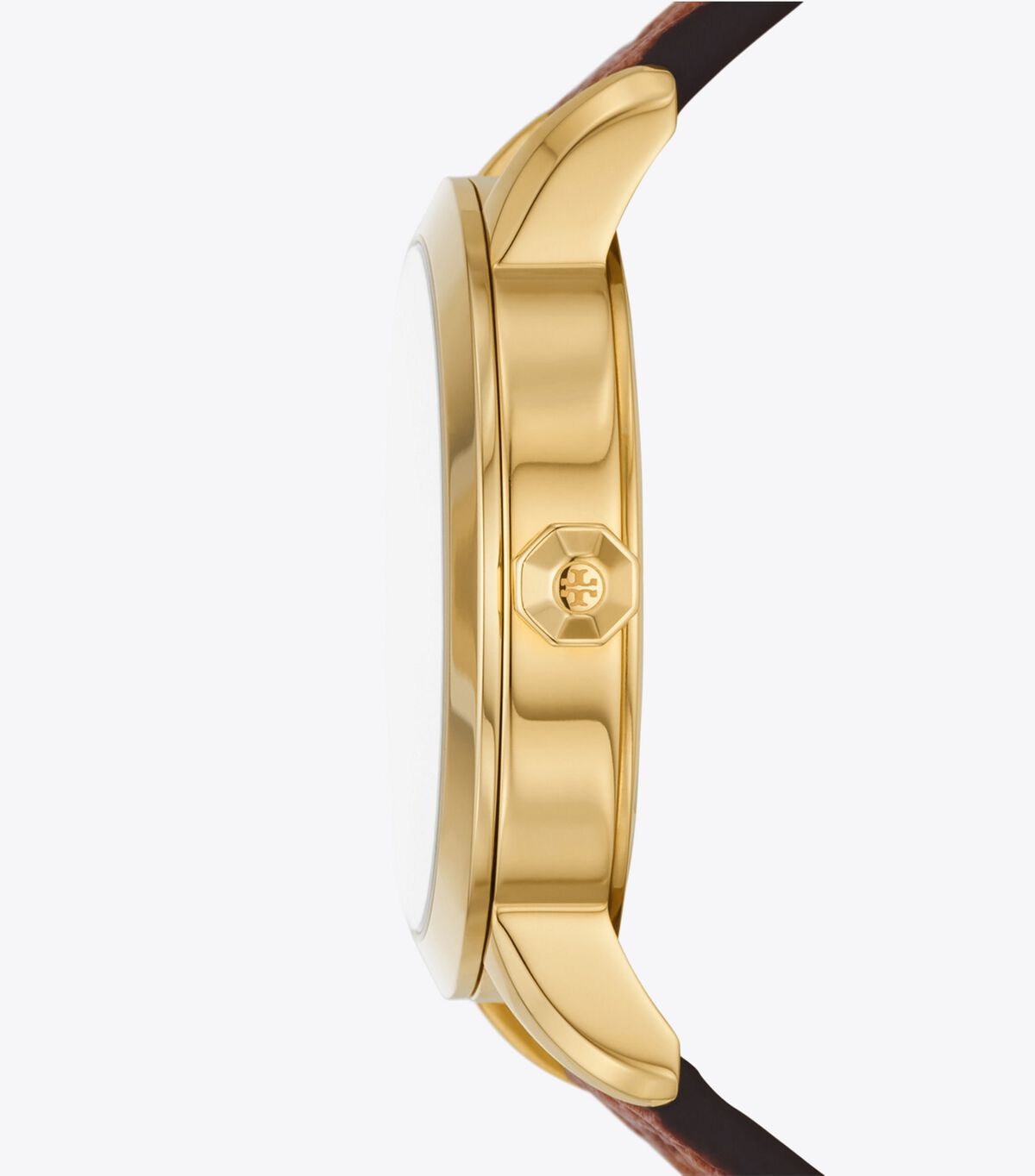 tory burch t monogram tory watch  luggage leather gold tone stainless steel  32 x 42mm