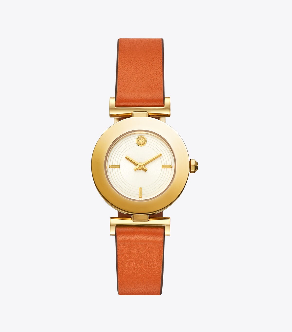 Sawyer Twist Round Watch, Brown/Orange Leather, Gold Tone, 29 X 29 MM
