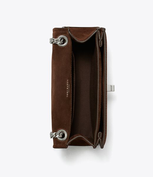 حقيبة كتف ميني كيرا تورنلوك من جلد الغزال tory burch حقيبة كتف ميني كيرا تورنلوك من جلد الغزال