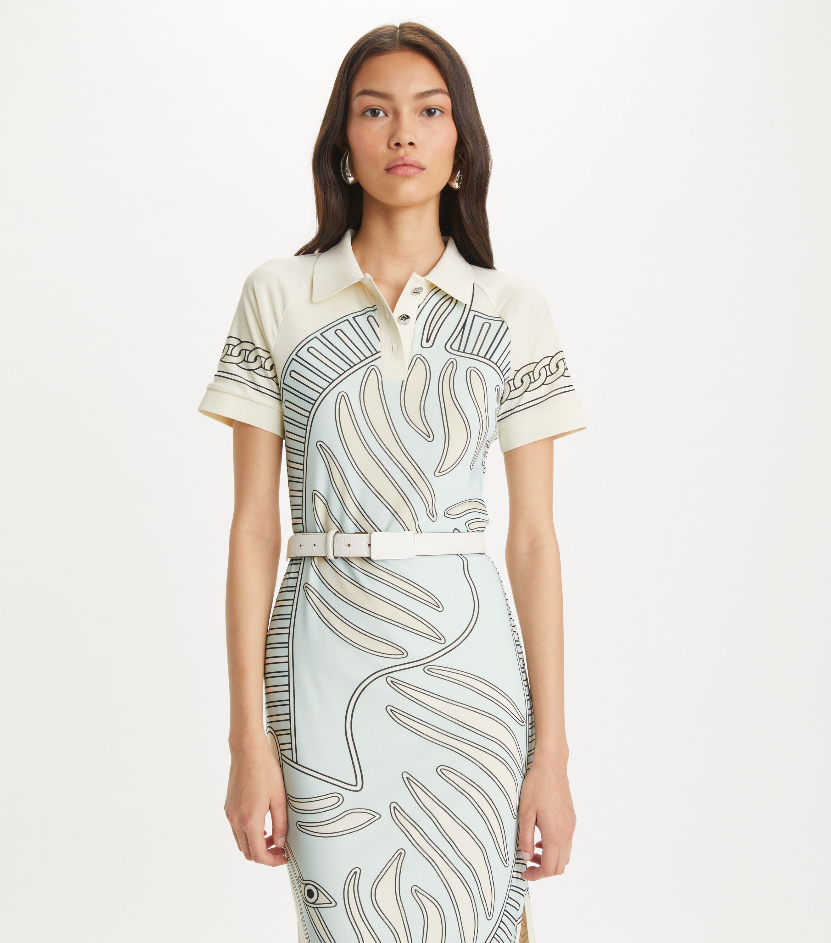 Tory Burch Printed Mesh Polo Dress Tory Burch UAE