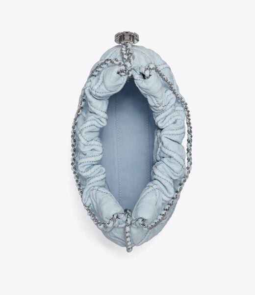 tory burch mini fleming soft denim hobo bag