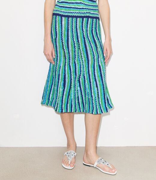 tory burch striped cotton skirt