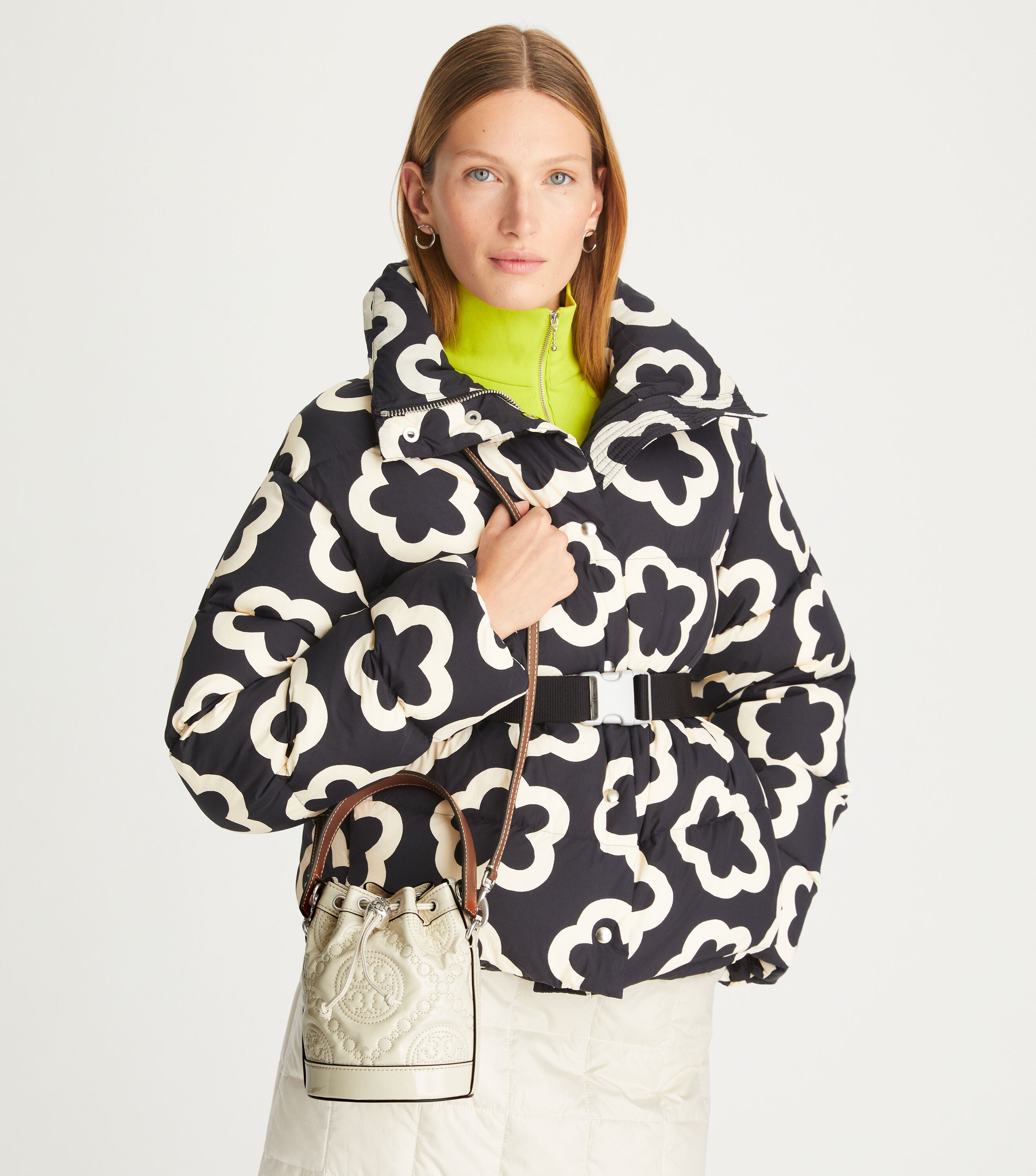 【Tory Burch】Mini T Monogram Bucket Bag バケットバッグ T Monogram Mini Bucket Bag: Women's Designer Crossbody Bags