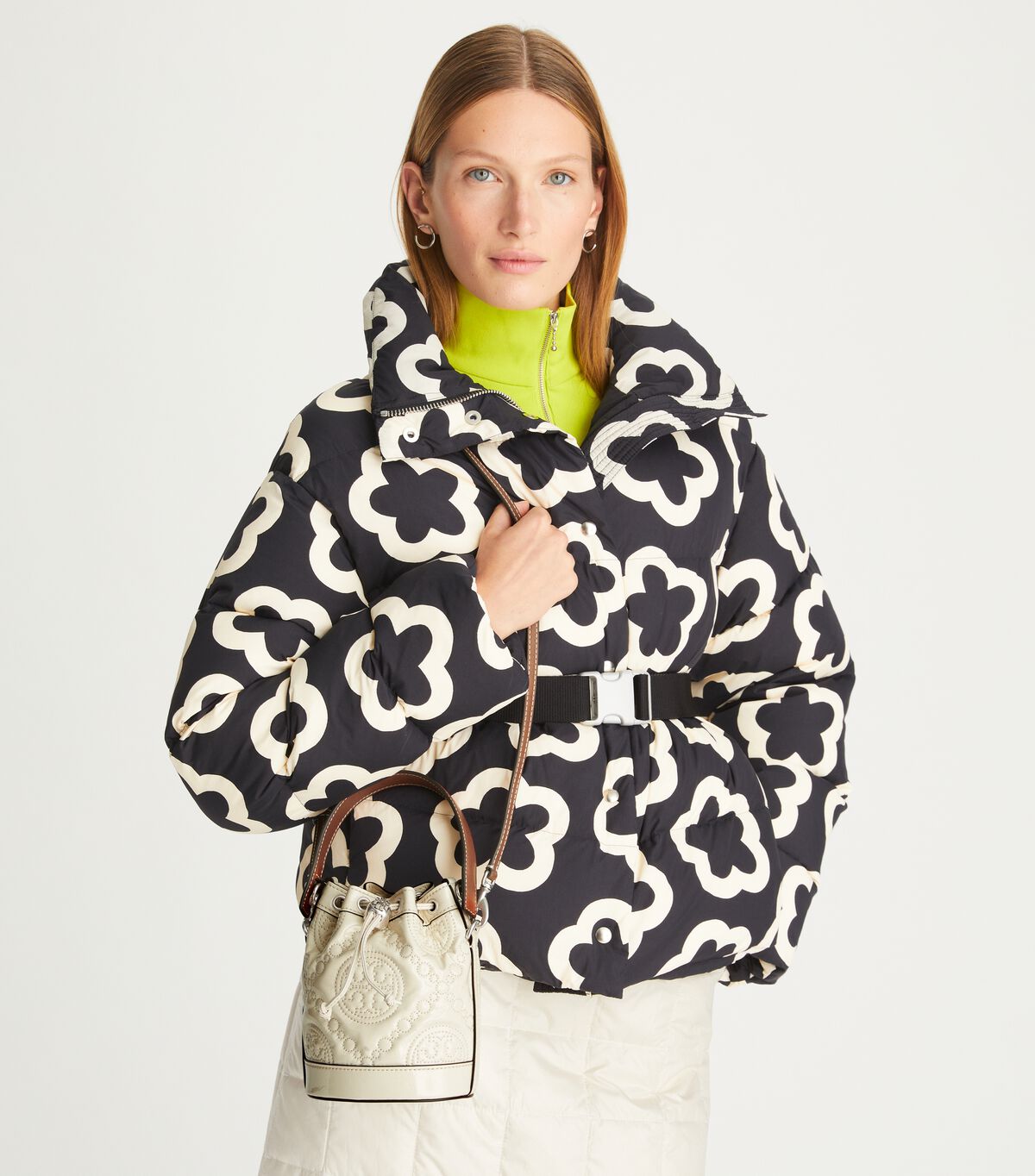 tory burch mini t monogram embroidered patent bucket bag