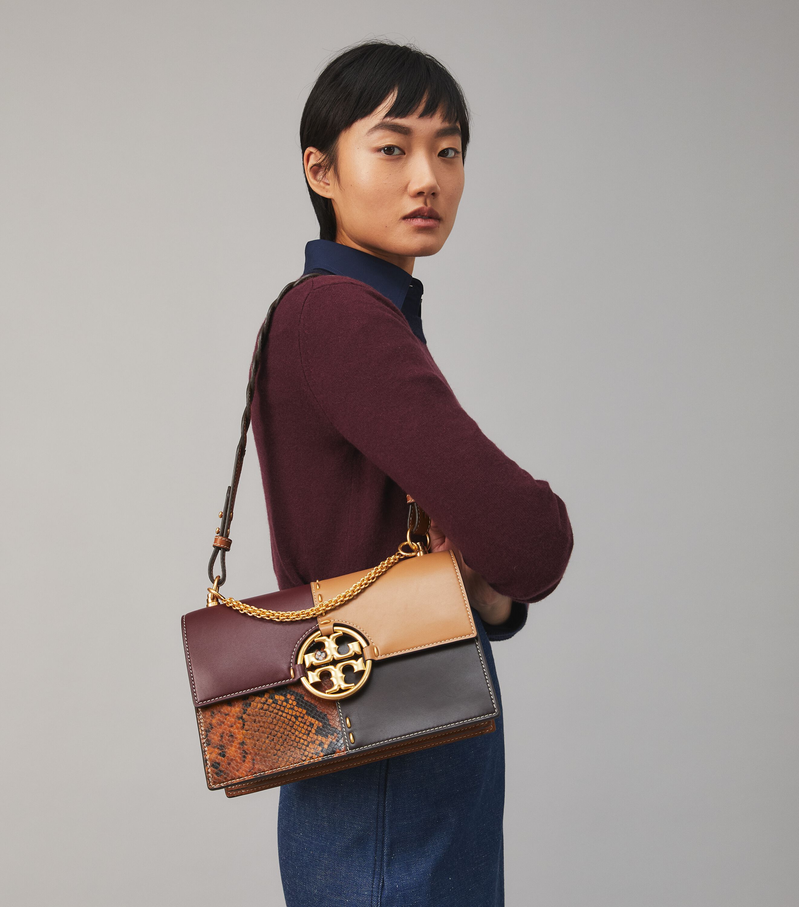 Tory burch mixed material bag store