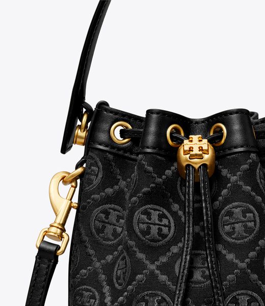 T Monogram Jacquard Embroidered Mini Bucket Bag: Women's Handbags