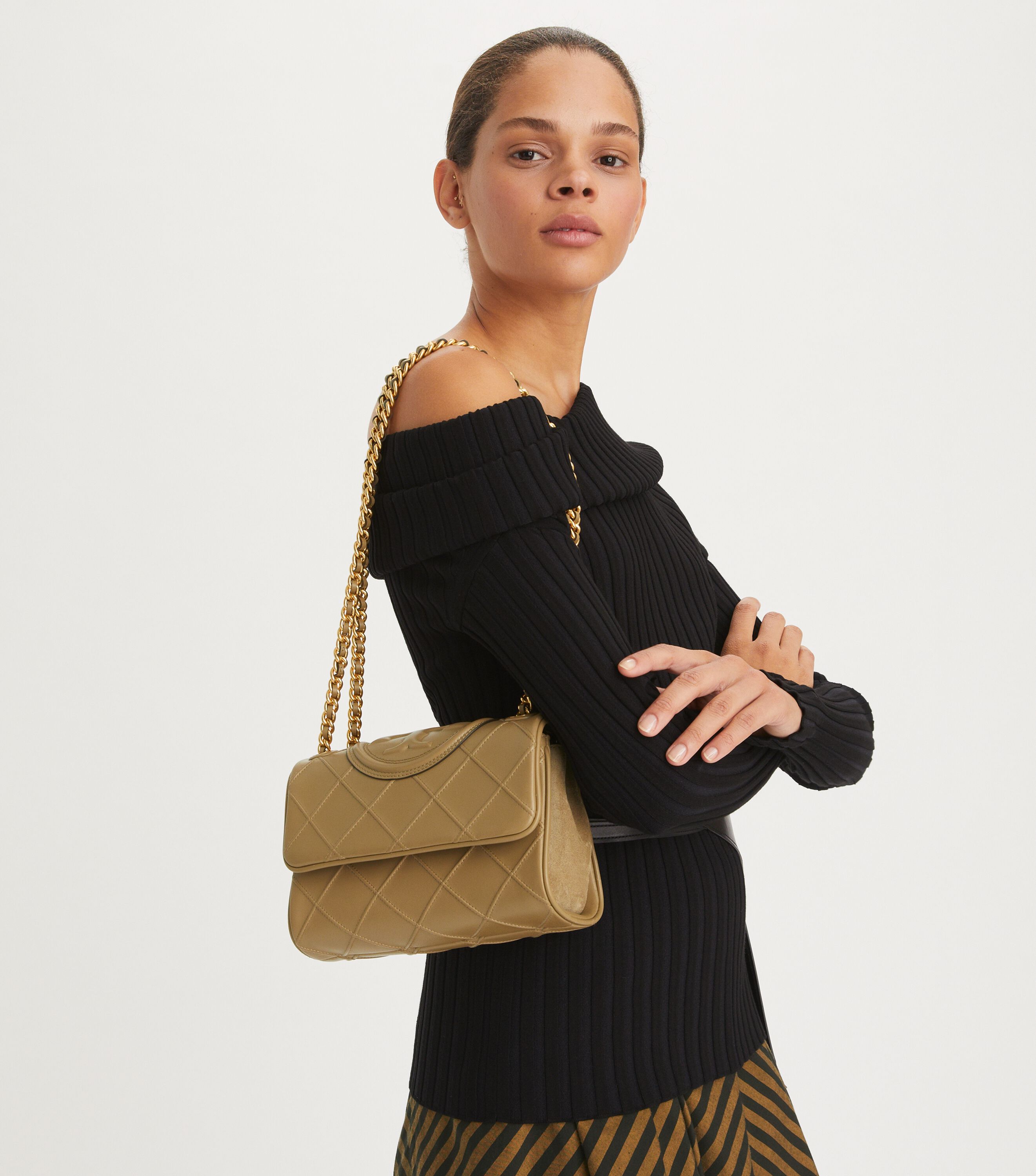 Small fleming leather convertible shoulder bag shop