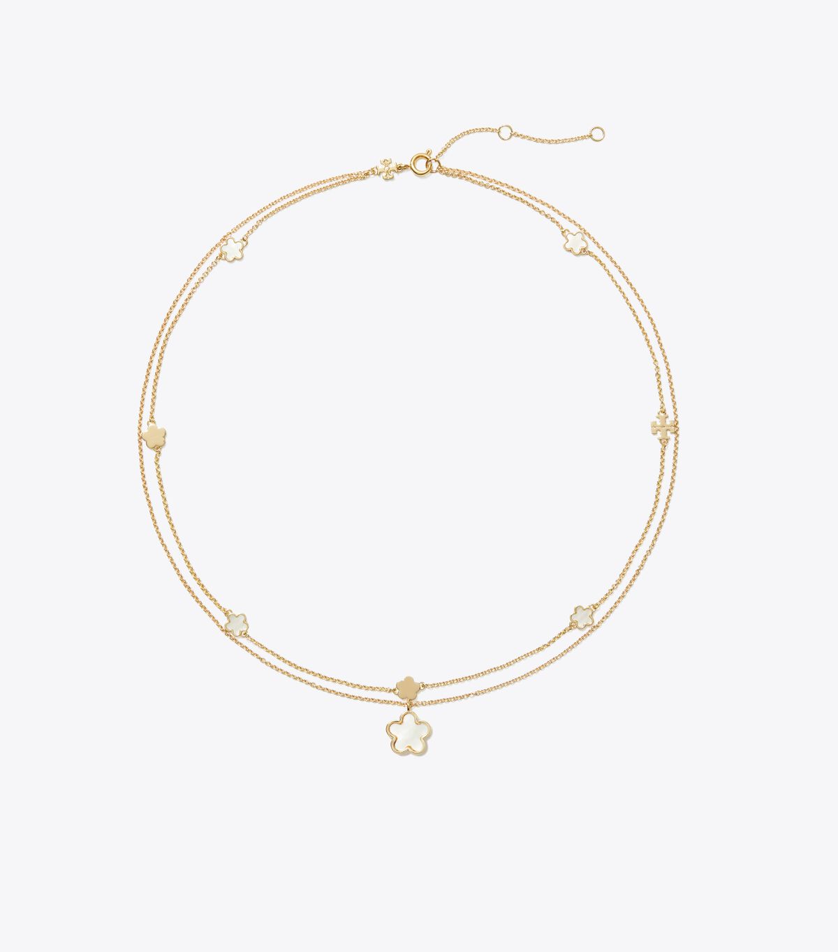 tory burch layered flower pendant necklace