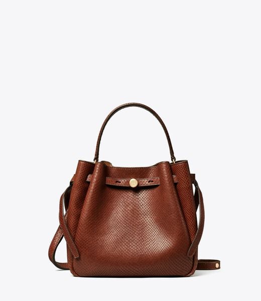 Romy Snake-Embossed Bucket Bag tory burch romy snake embossed bucket bag