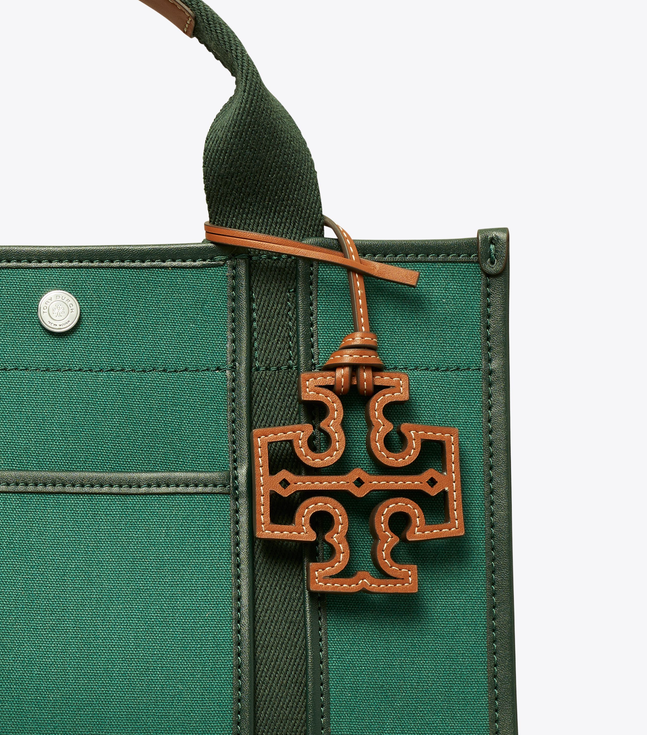 Small Twill Tory Tote, Deep Green | Tory Burch UAE Small Twill Tory Tote, Deep Green | Tory Burch UAE